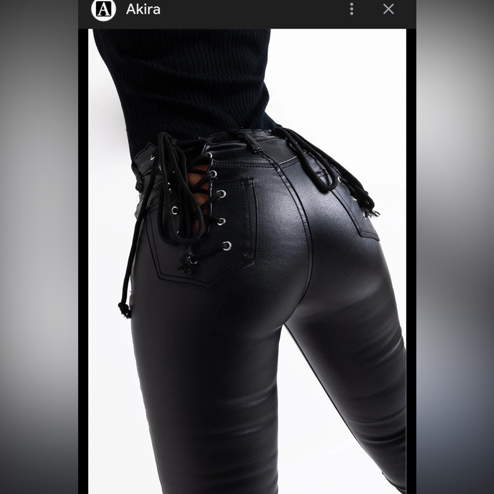 AKIRA leather Lace-Up Pants